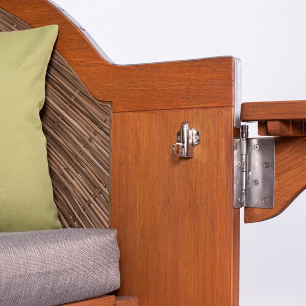 Strandkorb deVries® PURE Comfort XL - PE griseum - Pinienholz - Design 490