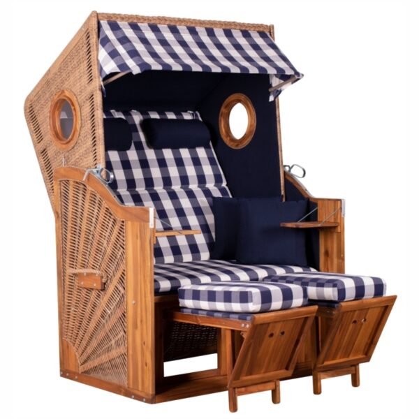 Strandkorb deVries® Trend 45 - PE walnut - Akazienholz - Design 743