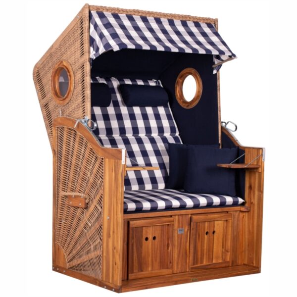 Strandkorb deVries® Trend 45 - PE walnut - Akazienholz - Design 743