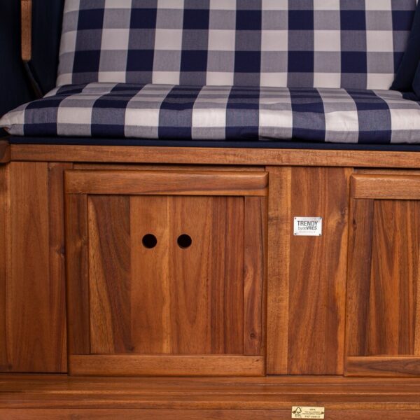 Strandkorb deVries® Trend 45 - PE walnut - Akazienholz - Design 743