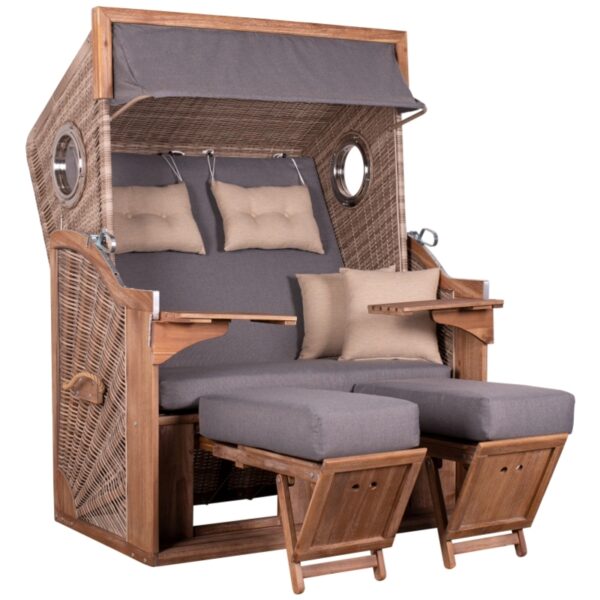 Strandkorb deVries PURE® Greenline 135 XL Akazienholz