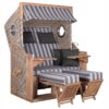 Strandkorb deVries® Greenline 135 XL - PE antique white - Akazienholz - Design 755