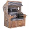 Strandkorb deVries® Greenline 135 XL - PE antique white - Akazienholz - Design 755