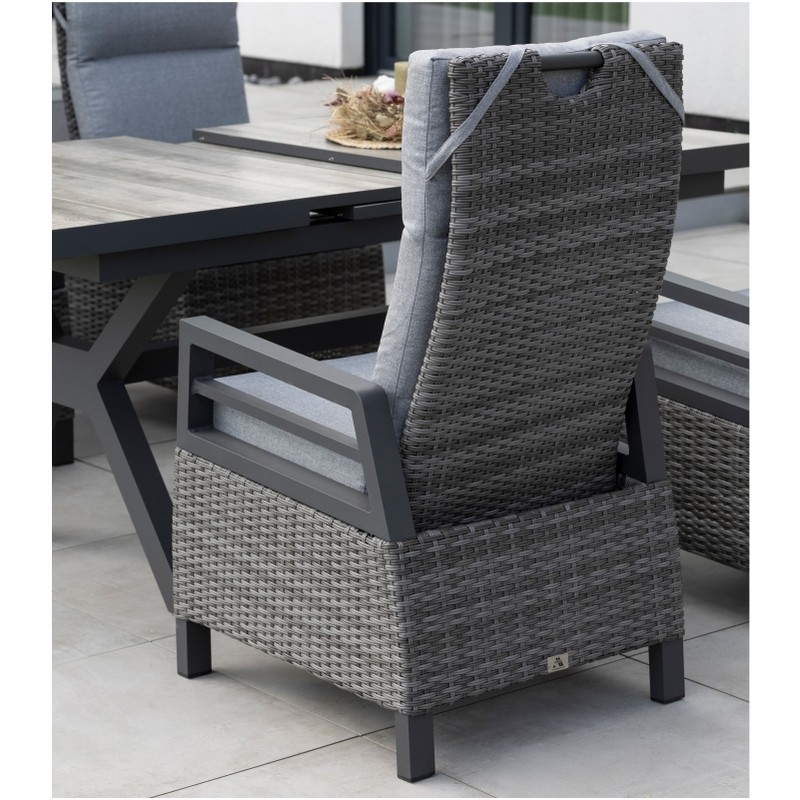 Relaxsessel deVries Montana Dark Grey mit Polster und verstellbarer Rückenlehne 60x62x109 cm