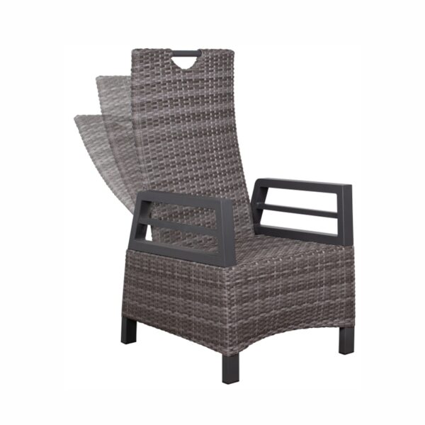 Relaxsessel deVries Montana Dark Grey mit Polster und verstellbarer Rückenlehne 60x62x109 cm