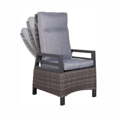 Relaxsessel deVries Montana Dark Grey mit Polster und verstellbarer Rückenlehne 60x62x109 cm