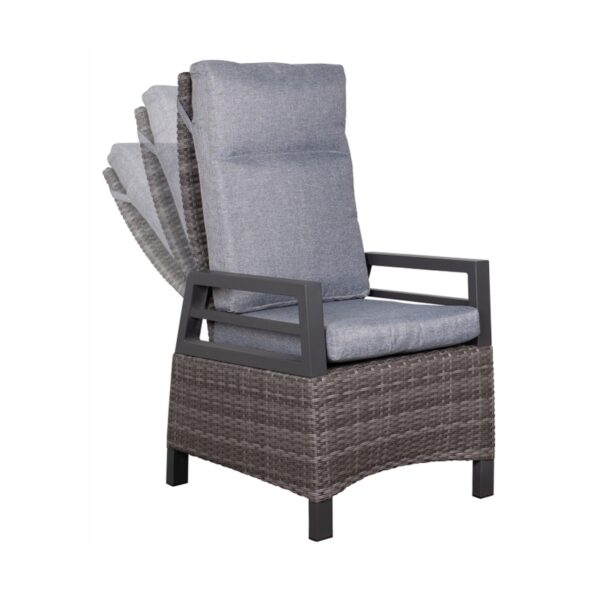 Relaxsessel deVries Montana Dark Grey mit Polster und verstellbarer Rückenlehne 60x62x109 cm