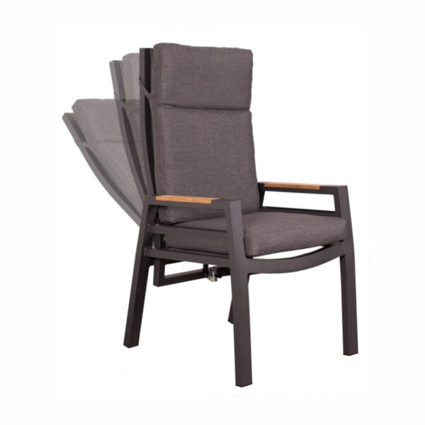 Relaxsessel deVries® Montana - Aluminium/Textilene - Teakarmlehne