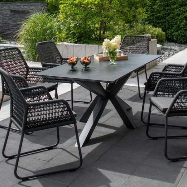Tisch deVries® Livingston - dark grey - 200 × 90 cm