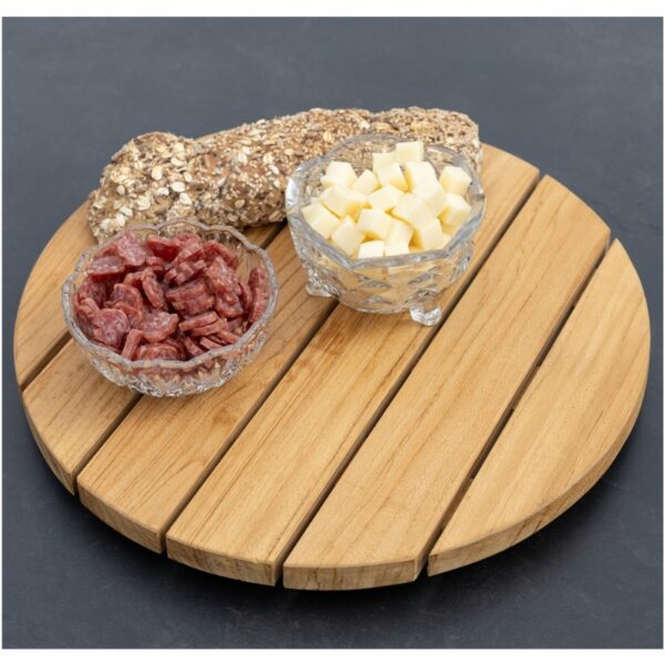 69311C Lazy Susan Drehplatte rund Teakholz 40cm 5