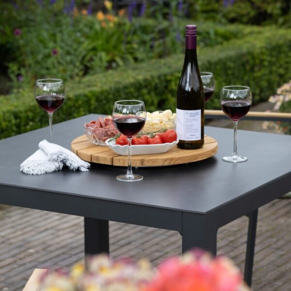 69311C Lazy Susan Drehplatte rund Teakholz 40cm 6