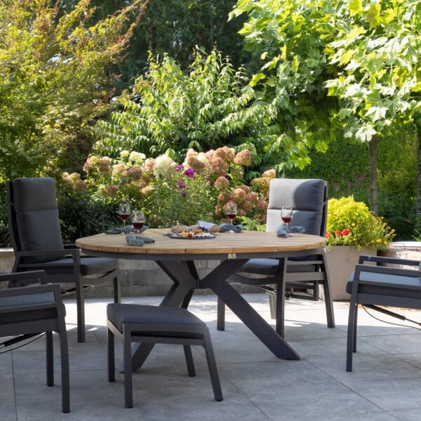 69312C Granville Leaf Tisch dreieckig Teakholz 170x170cm 4