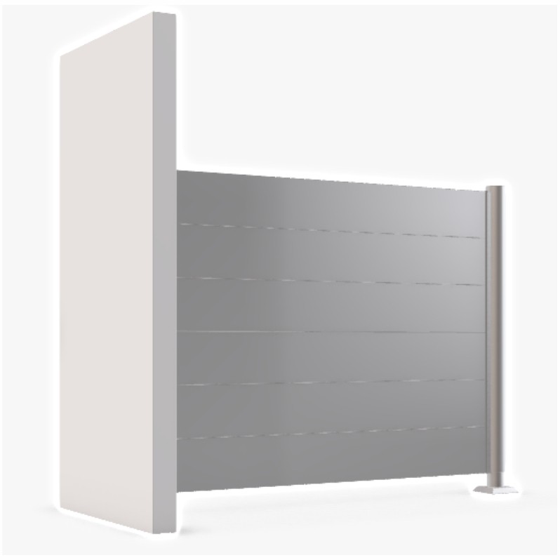 Sichtschutz Biohort im Silber Metallic Wandmontage Größe 135 × 180 cm