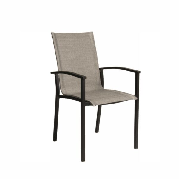 Stapelsessel STERN® Evoee schwarz Textilen Leinen grau