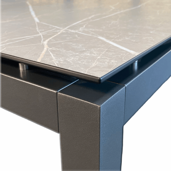 Gartentisch STERN Classic Aluminium anthrazit Silverstar 2.0 Dekor Cream Marble 90x90 cm