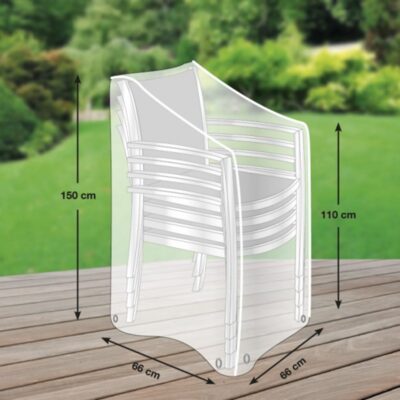 Schutzhülle GWM Premium 2.0 Stapelstühle Klappsessel 66x66x110/150cm Lichtgrau