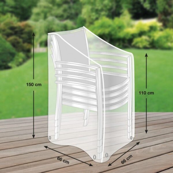 Schutzhülle GWM Premium 2.0 Stapelstühle Klappsessel 66x66x110/150cm Lichtgrau