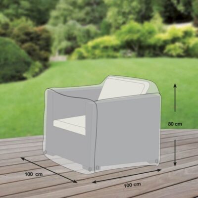 Schutzhülle GWM Premium 2.0 für Loungesessel 100x100x80 cm Lichtgrau wasserdicht Oxford 600D