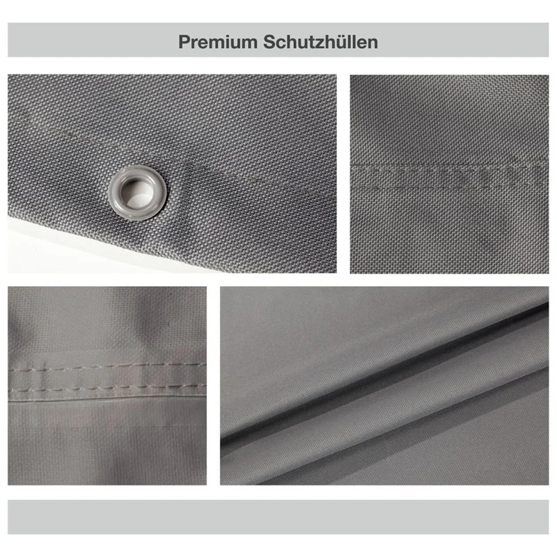 GWM Premium 2.0 Schutzhüllen Lichtgrau Oxford 600D Materialdetails Nähte Ösen