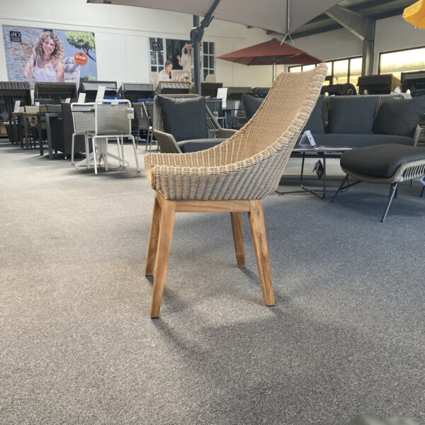 Gartenstuhl Agron Teakholz PE-Geflecht 88x56x61 cm