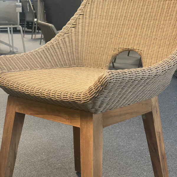 Gartenstuhl Agron Teakholz PE-Geflecht 88x56x61 cm