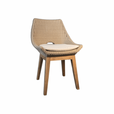 Gartenstuhl Agron Teakholz PE-Geflecht 88x56x61 cm