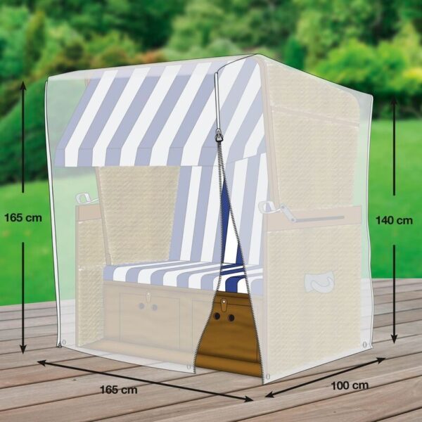 Strandkorbhülle GWM Premium 2.0 165x100x165/140 cm Lichtgrau