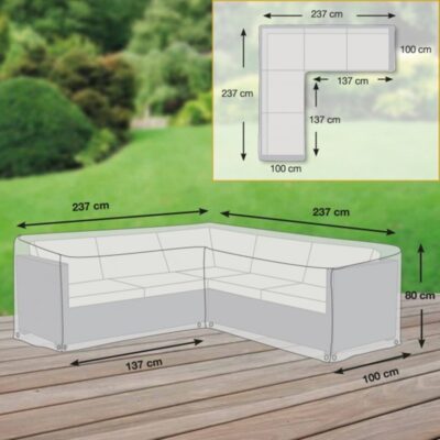 Schutzhülle GWM Premium 2.0 Loungegruppe L-Form 237x237x80 cm Lichtgrau