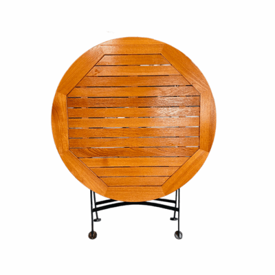 gartentisch-hieplong-klappbar-rund-80×75-teakholz-eisen Gartentisch Hieplong klappbar Ø80x75 cm Teakholz Eisen