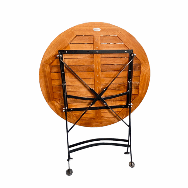 Gartentisch Hieplong klappbar Ø80x75 cm Teakholz Eisen