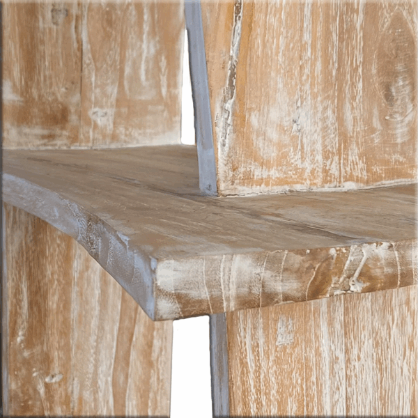 Regal aus recyceltem Teakholz Weiß Patina 180×90×40 cm