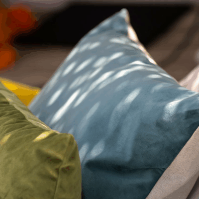 Lendenkissen Hartman Jolie Ocean 50×30×14 cm in Blau aus Samt