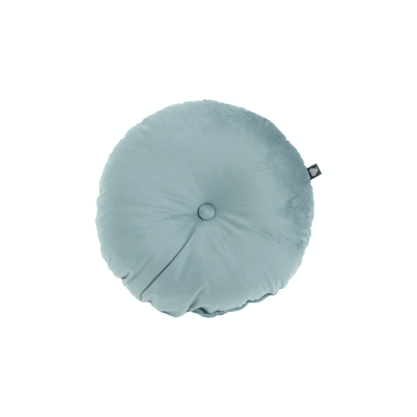 Rundkissen Hartman Jolie Ocean 40×40×12 cm in Blau mit Knopfdetail