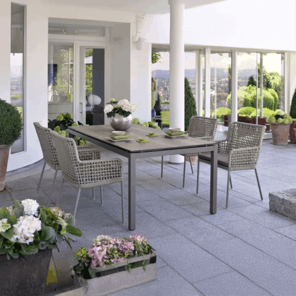 Gartensessel STERN Greta Champagner Ecru Rehbraun