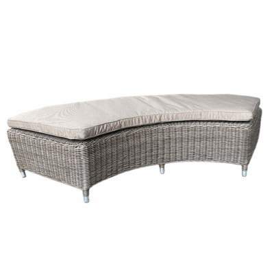 Gartenbank Lounge Curve Rattan Braun als Outdoor-Modul mit Polsterauflage