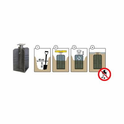 Platinum Bodenhülse Standard für Erdverankerung 29×29×50 cm