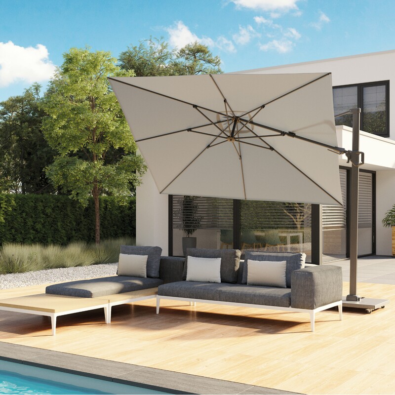 Platinum Challenger T² Ampelschirm 300×300 cm in Anthrazit