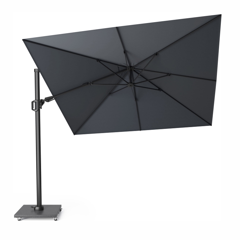 Platinum Challenger T² Ampelschirm 300×300 cm mit anthrazitem Mast und Tuch in Anthrazit
