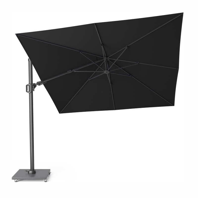 Platinum Challenger T² Ampelschirm 300×300 cm mit anthrazitem Mast und Tuch in Black