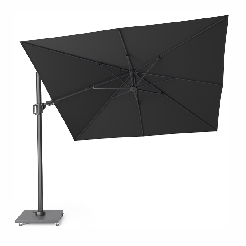 Platinum Challenger T² Ampelschirm 300×300 cm mit anthrazitem Mast und Tuch in Faded Black