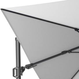 Platinum Challenger T² Ampelschirm 300×300 cm mit anthrazitem Mast und Tuch in Light Grey