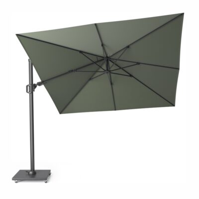 Platinum Challenger T² Ampelschirm 300×300 cm mit anthrazitem Mast und Tuch in Olive