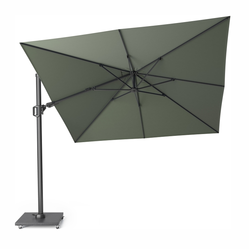 Platinum Challenger T² Ampelschirm 300×300 cm mit anthrazitem Mast und Tuch in Olive