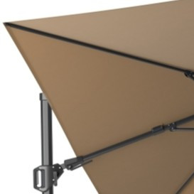 Platinum Challenger T² Ampelschirm 300×300 cm mit anthrazitem Mast und Tuch in Taupe