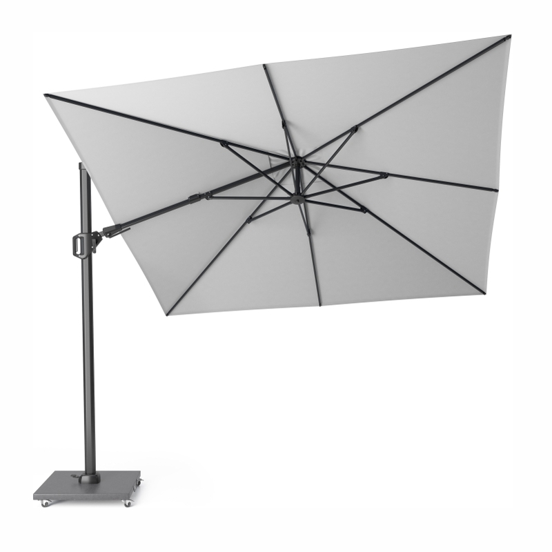 Platinum Challenger T² Ampelschirm 300×300 cm mit anthrazitem Mast und Tuch in White