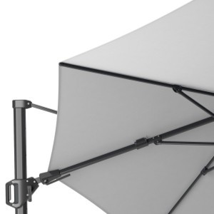 Platinum Challenger T² Ampelschirm Ø 350 cm mit anthrazitem Mast und Tuch in Light Grey