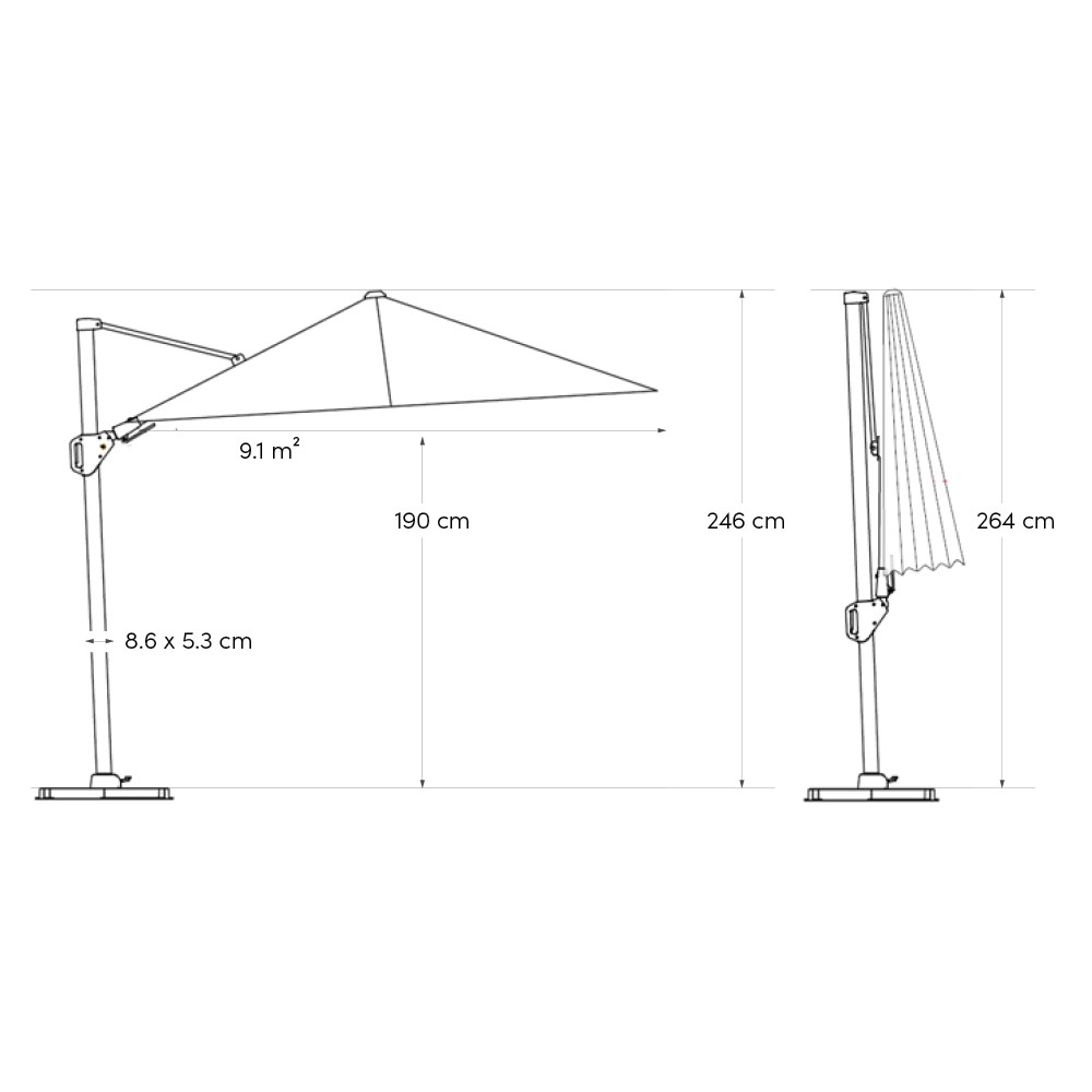 Ampelschirm Platinum® Challenger T² Premium 350×260 cm – Bild 13