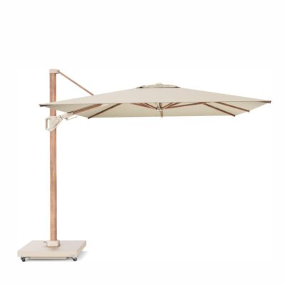 Platinum Schirm Challenger T2 350 × 260 cm Teak Mast Champagne Tuch