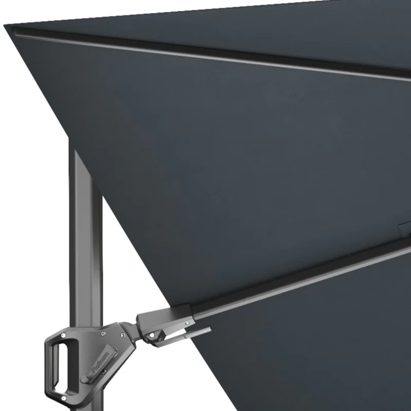 Platinum Challenger T² Ampelschirm 260×350 cm mit anthrazitem Mast und Tuch in Faded Black