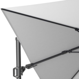 Platinum Challenger T² Ampelschirm 350×260 cm mit anthrazitem Mast und Tuch in Light Grey